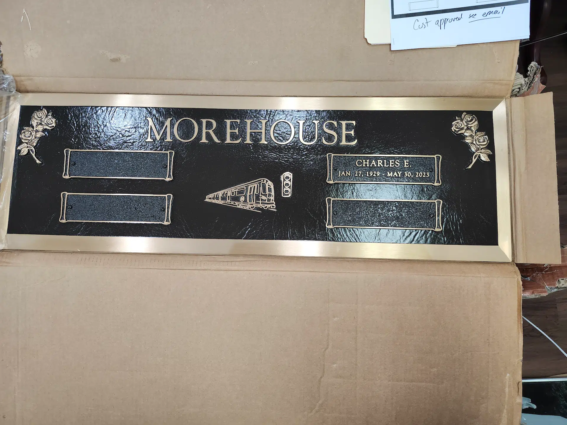 Bronze Cemetery Plaque hand-carved by Cemetery Plaque Shop in NJ — image 2